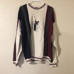 Vintage Preppy Cypress Links Gold Sweater Sz L